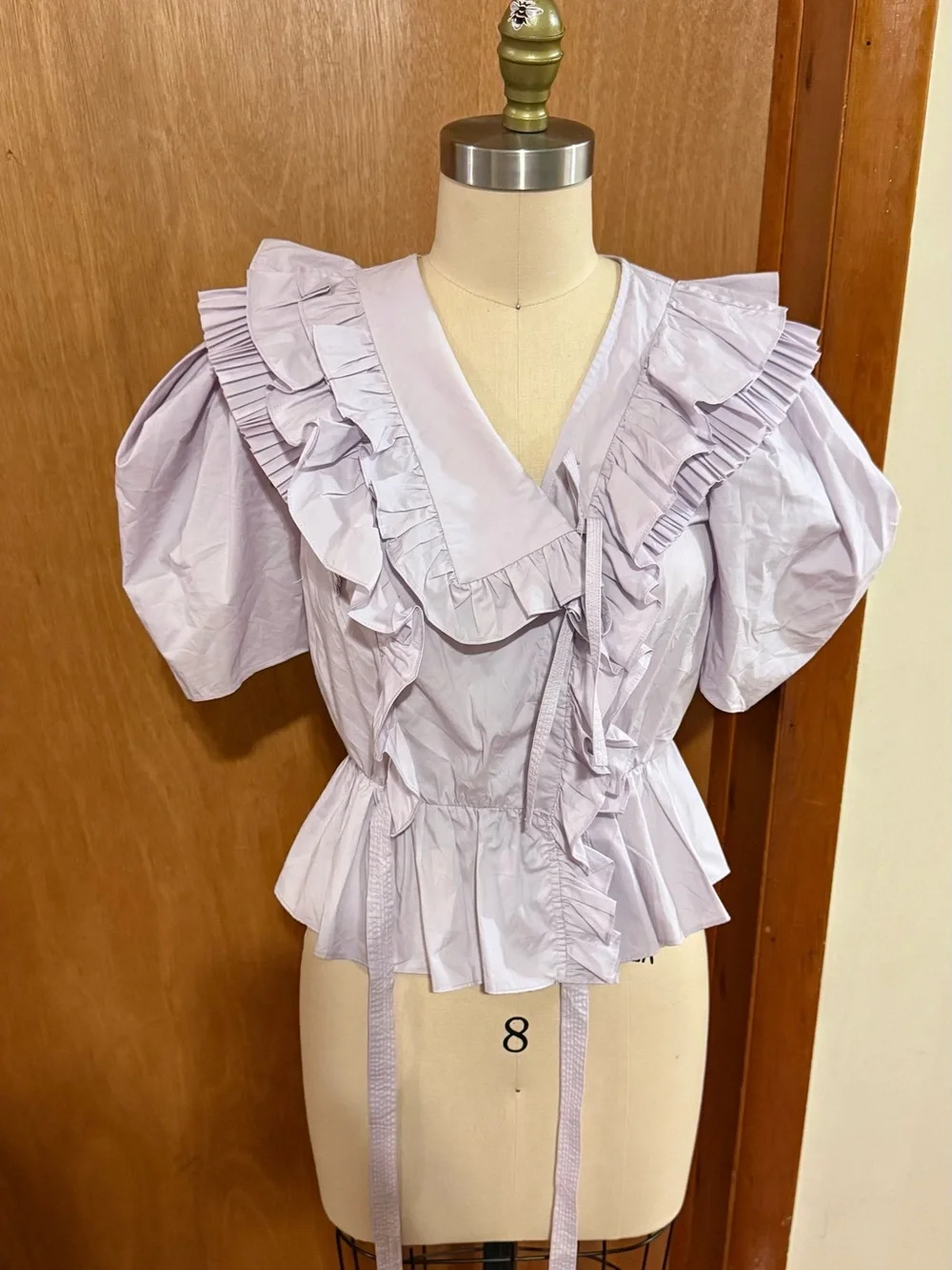 Ulla Johnson Lavender Ruffle Peplum Blouse